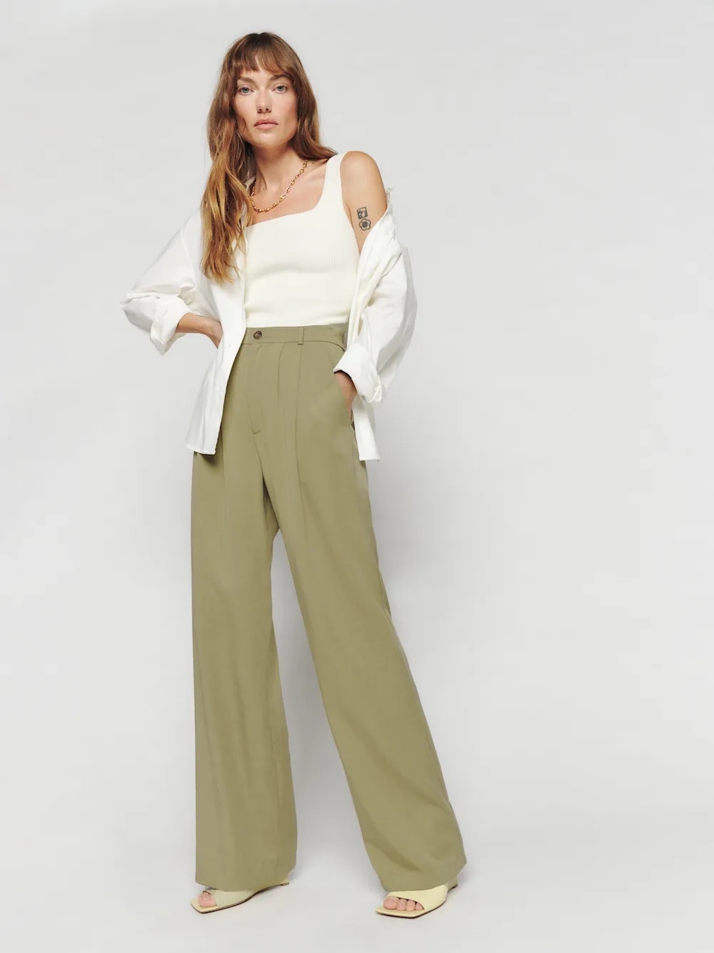 Reformation Olive Oil Mason Pant